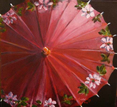Red Parasol  Acrylic  31x31x4     SOLD